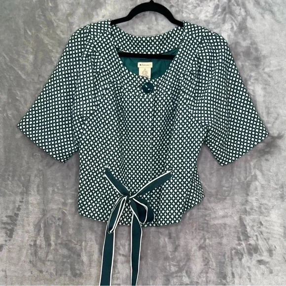 Anthropologie Elevenses Women‎ Sz 10  Cropped Tweed Front Tie Blazer Jacket - Picture 5 of 12